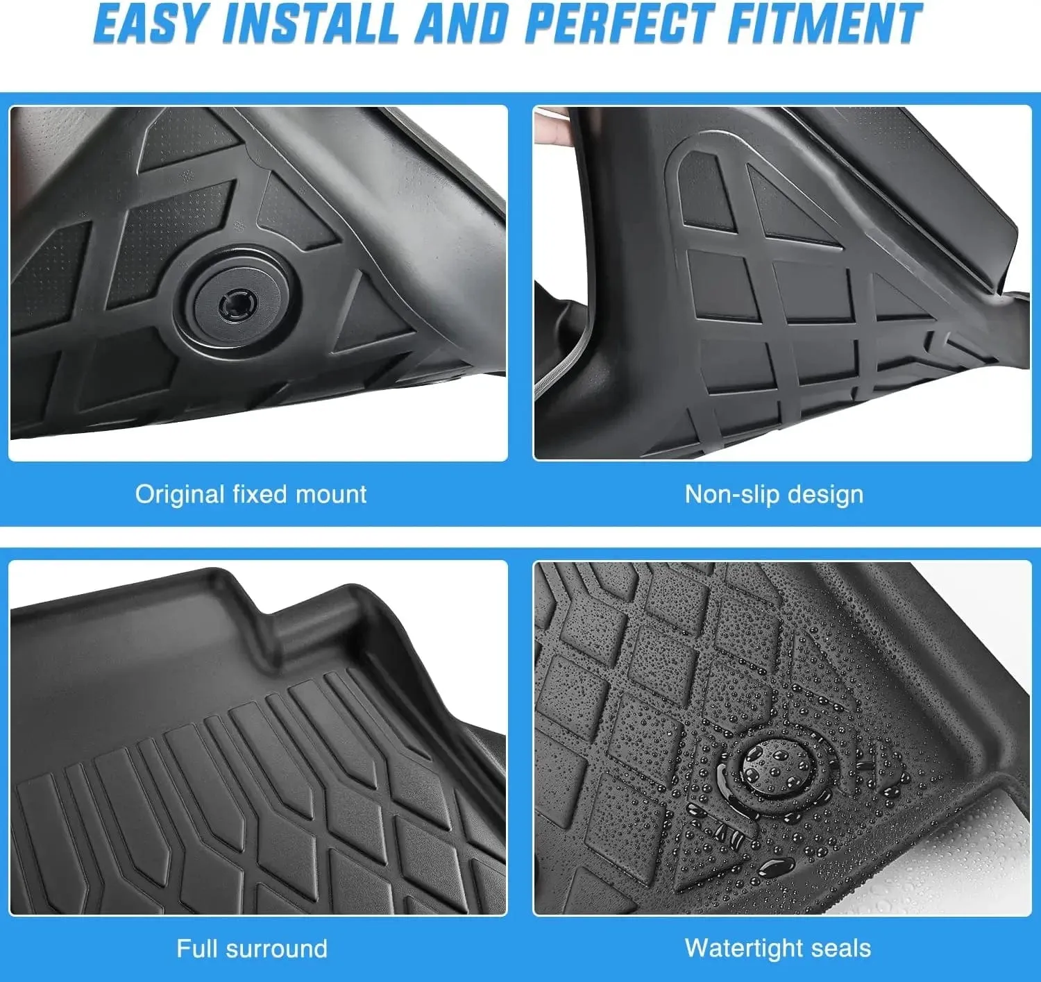 2019-2024 Ford Ranger SuperCrew Cab TPE Floor Mats