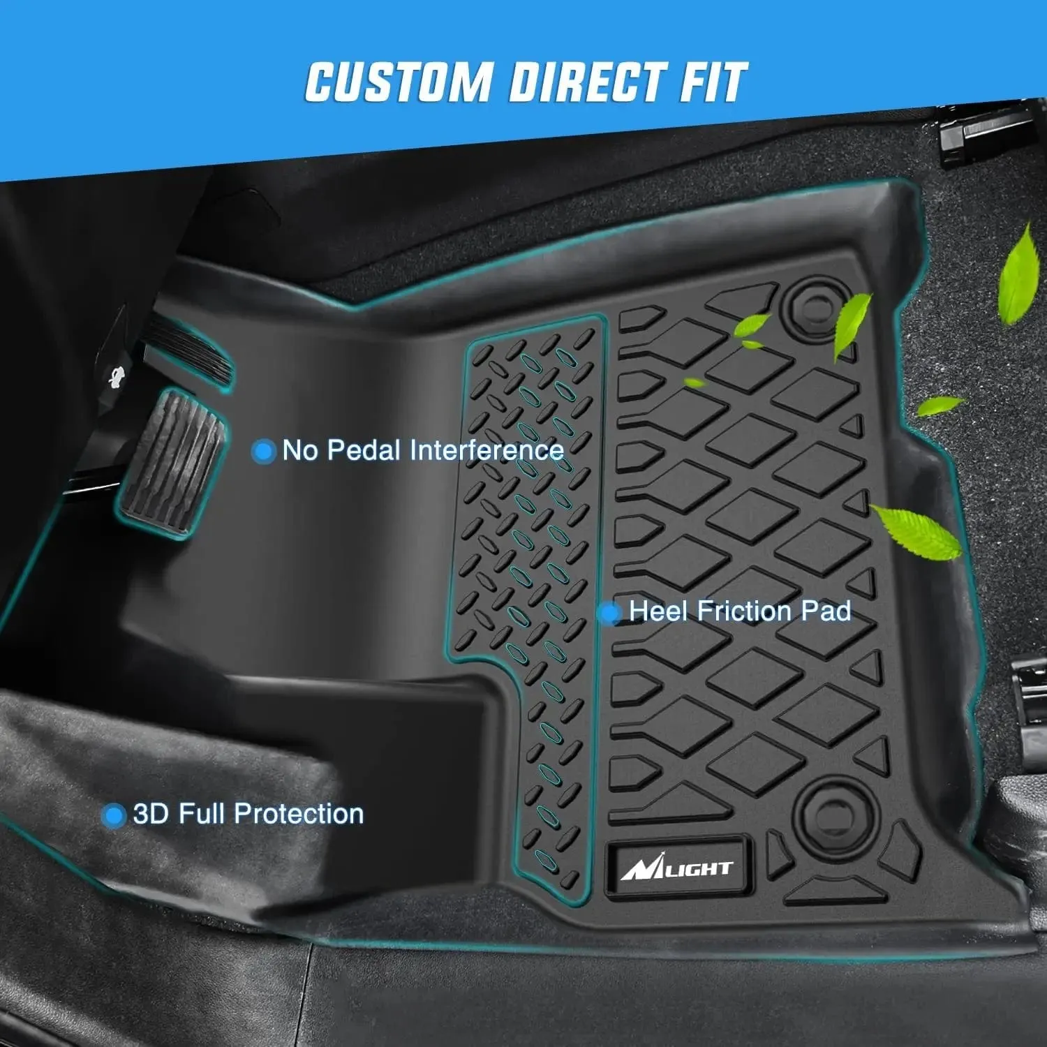 2019-2024 Ford Ranger SuperCrew Cab TPE Floor Mats