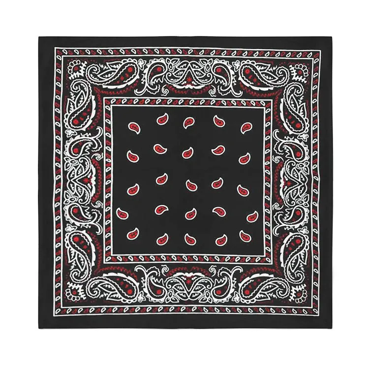 6 Pack XL Polyester Paisley Bandanas - Fast FREE Shipping