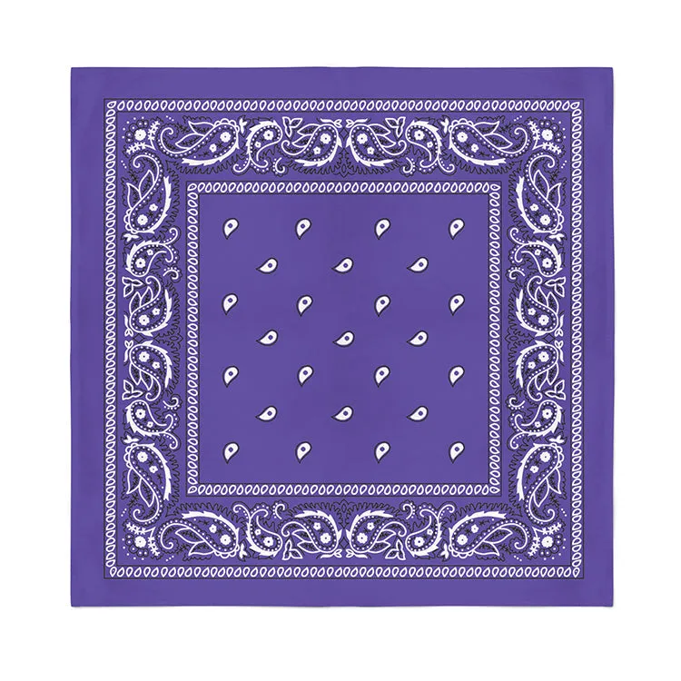 6 Pack XL Polyester Paisley Bandanas - Fast FREE Shipping
