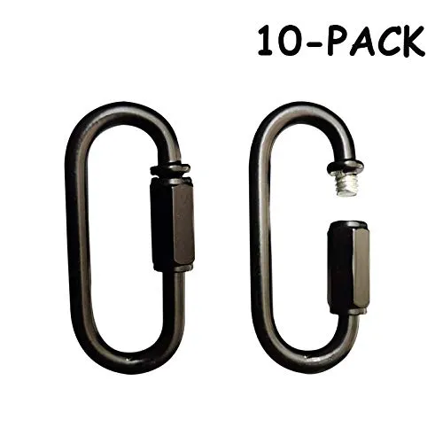 CUFEAL: Heavy Duty D Shape Chain Connector - M4 Quick Links (4MM, Pack of 10)