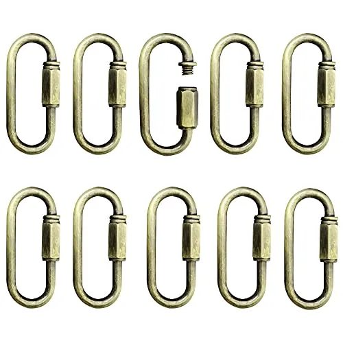 CUFEAL: Heavy Duty D Shape Chain Connector - M4 Quick Links (4MM, Pack of 10)
