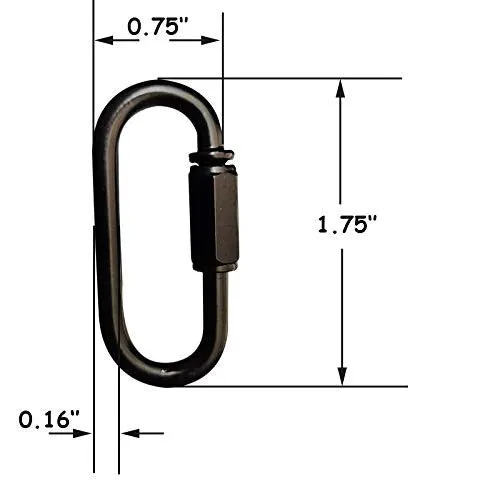 CUFEAL: Heavy Duty D Shape Chain Connector - M4 Quick Links (4MM, Pack of 10)