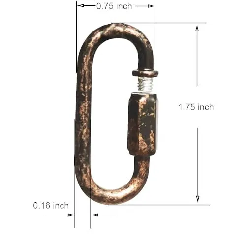 CUFEAL: Heavy Duty D Shape Chain Connector - M4 Quick Links (4MM, Pack of 10)