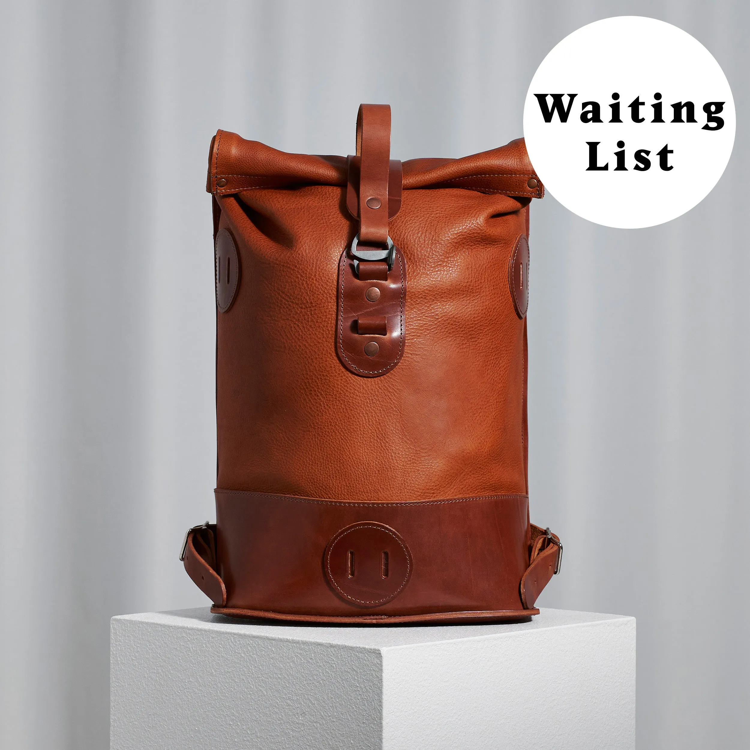 Small Fold Top – Leather Backpack in Honey & Brown