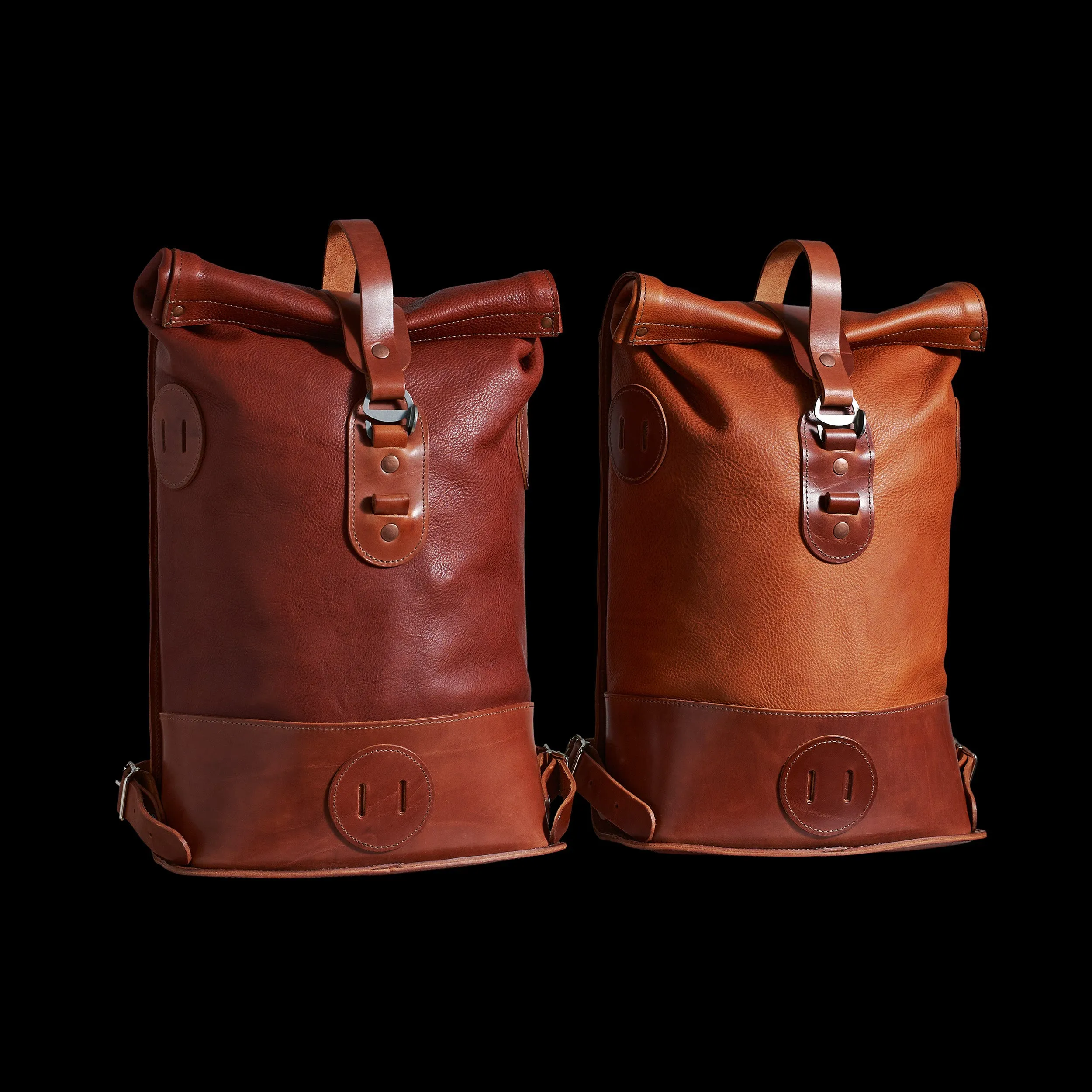 Small Fold Top – Leather Backpack in Honey & Brown